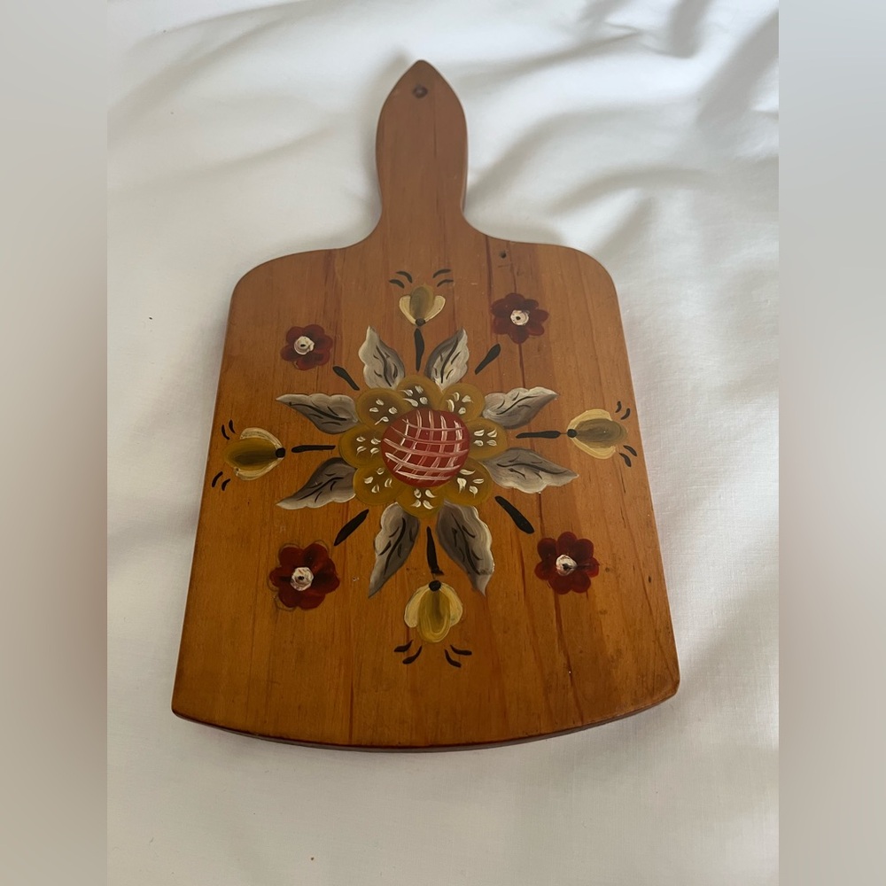 Hand-Painted Wooden Cutting Board Scandinavian Rosmaling